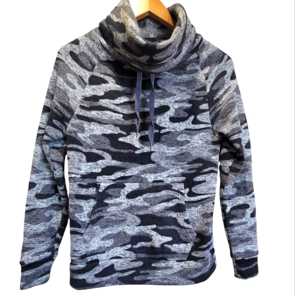 Turtle Neck w/Tie String Long Sleeve Athletic Pullover